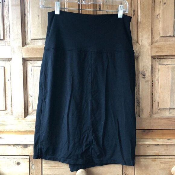 Athleta Womens Size‎ Small Seaside Black Tencel Fold Over Skirt Knee Length - Picture 6 of 9